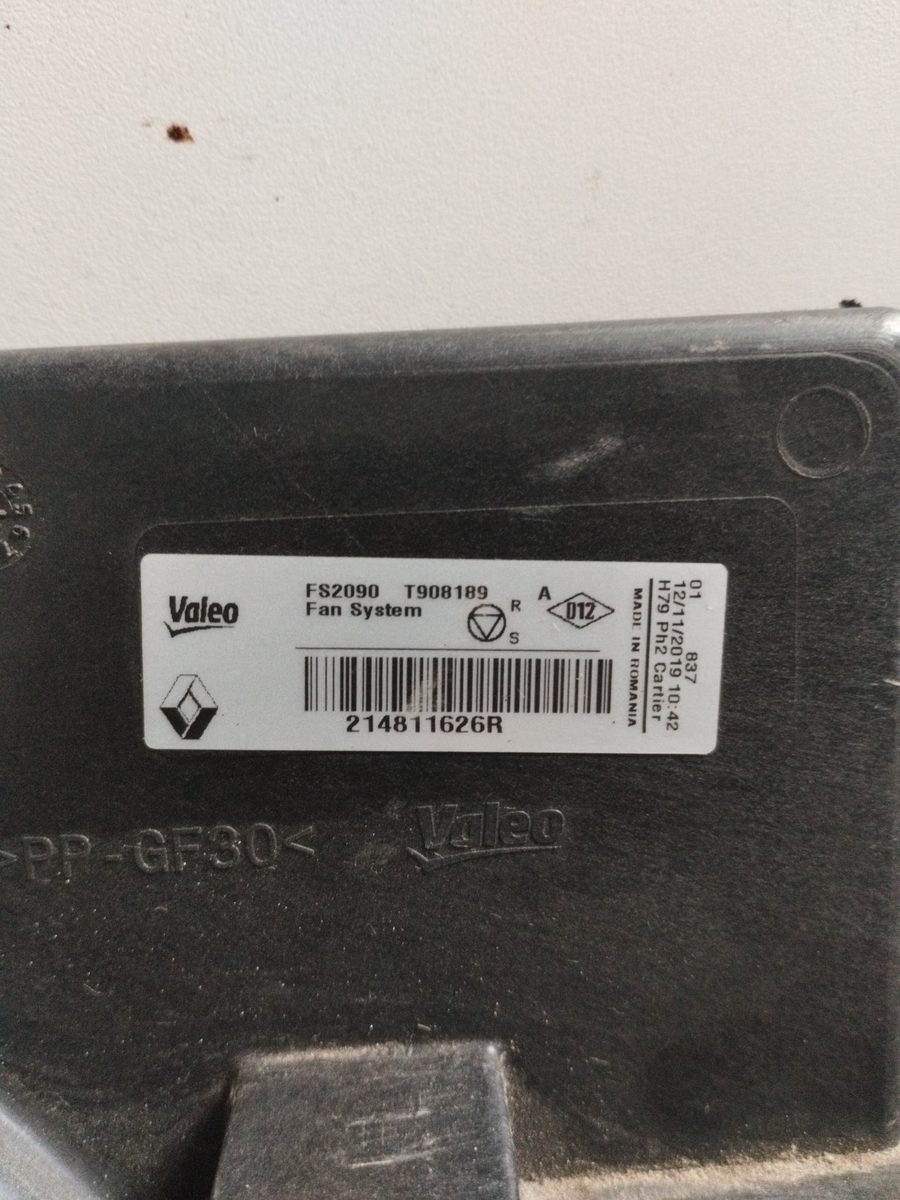 Electroventilador Renault Duster II desde 2017 Comfort 1.5L 85kW 214811626R