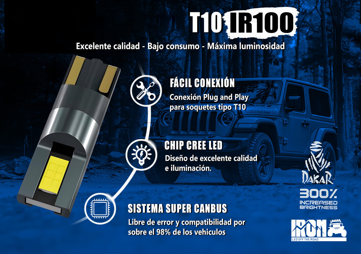 Lámpara T10 LED Posición Cambus Blanca