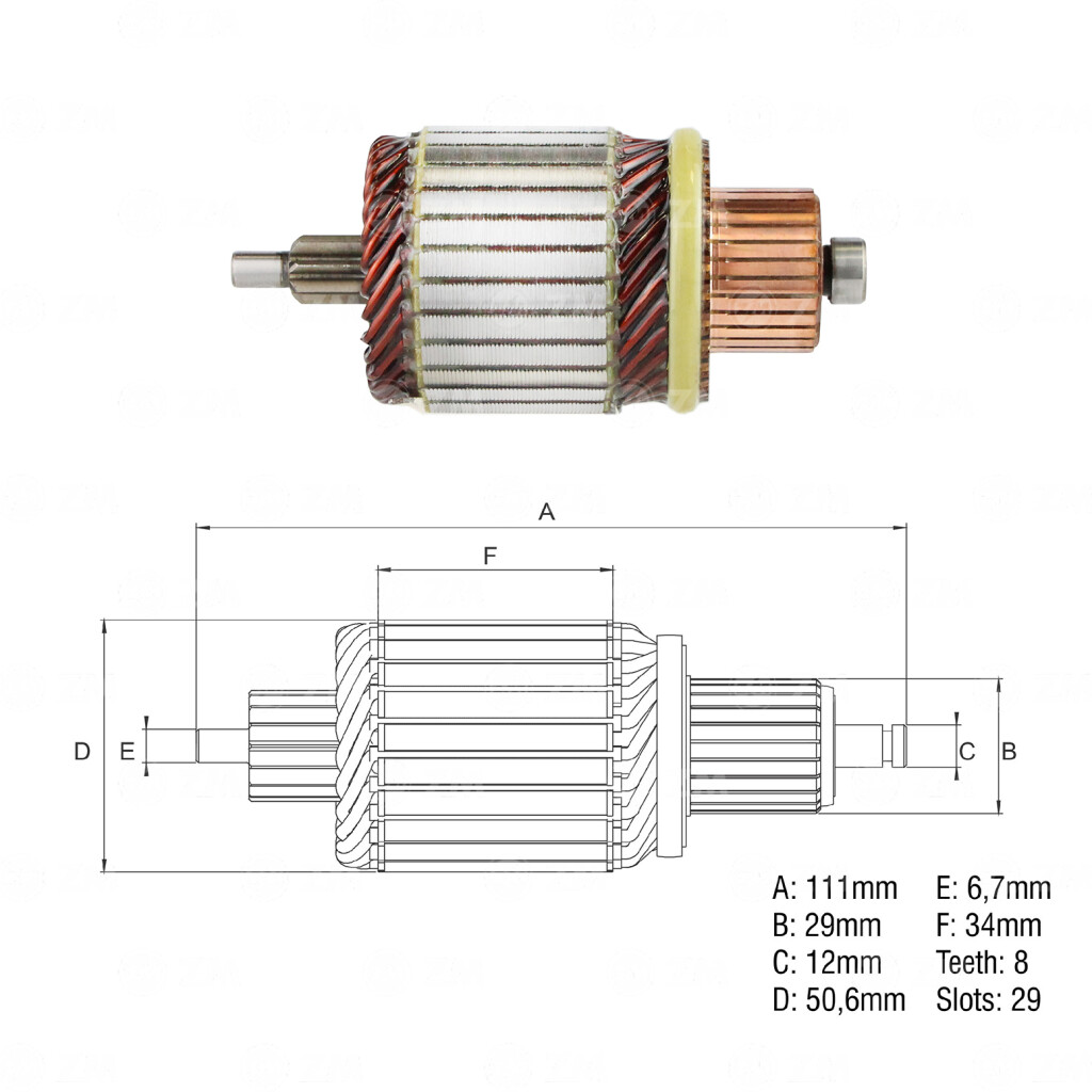 BOBINA ALTERNADOR ARRANQUE - FIAT STRADA-NISSAN TIIDA S/HITACHI 29D 8E 110L ZM