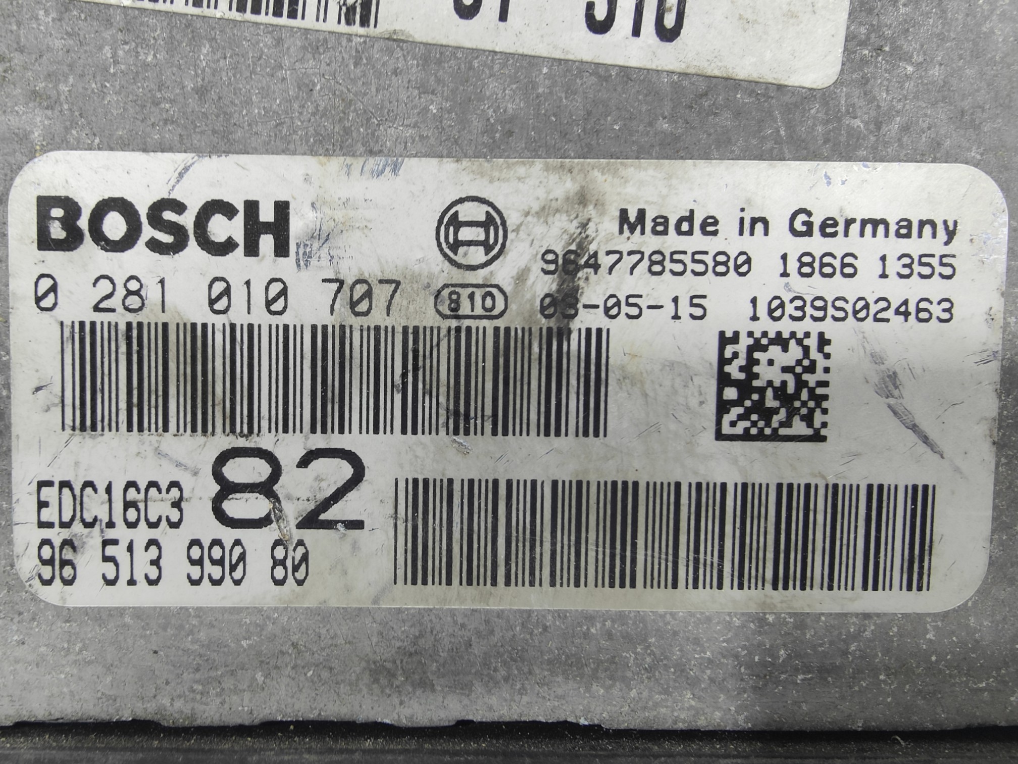 ECU de motor Peugeot 206 1.4 HDI , Ref: 8115-K3B3
