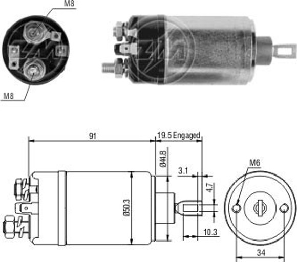 AUTOMATICO ARRANQUE VW GOL/FUSCA/PASSAT NAFTA 2 TORNILLOS