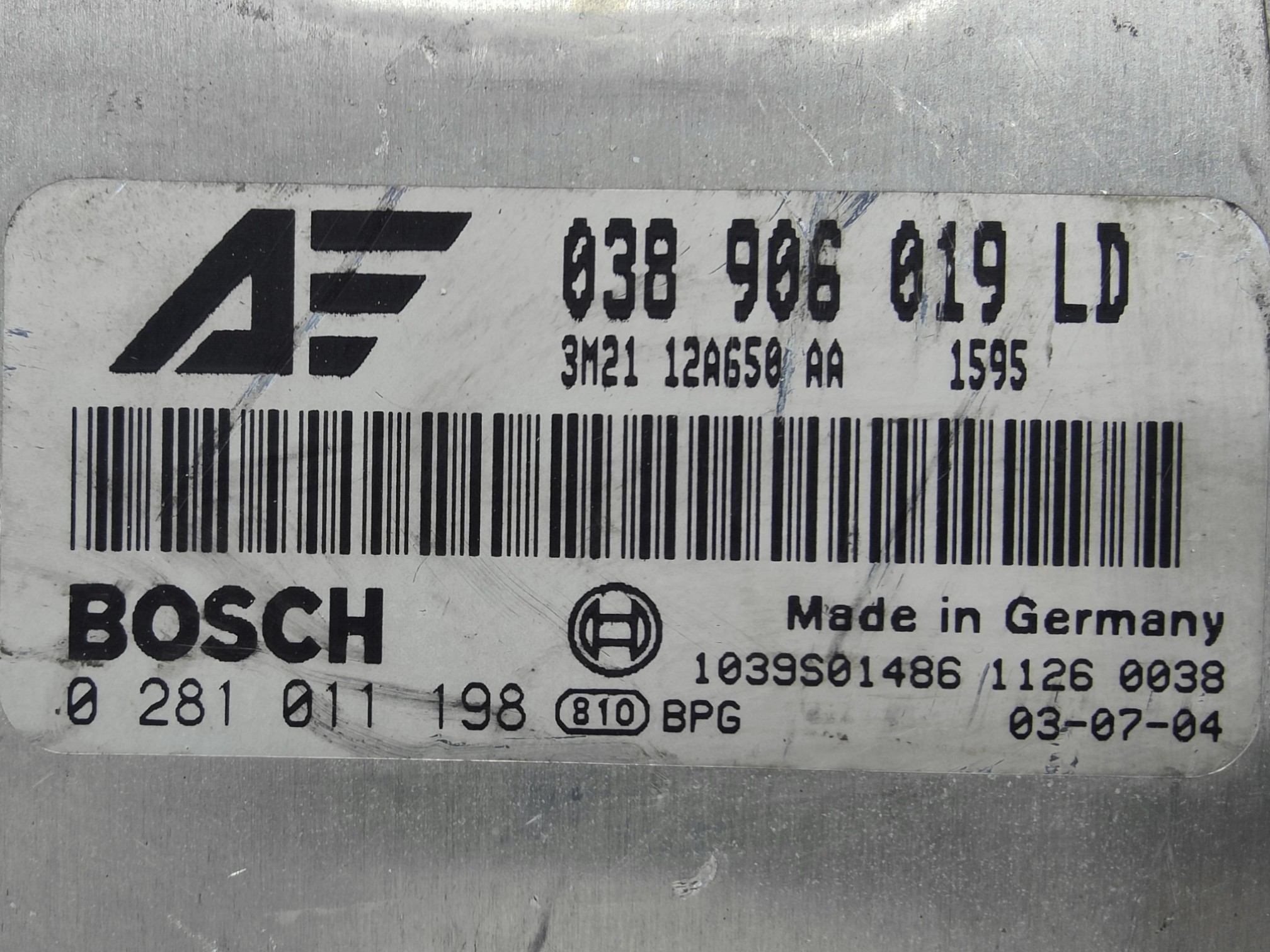 ECU de motor Volkswagen Passat 1.9 TDI 2003, Ref: 11051-K3C10