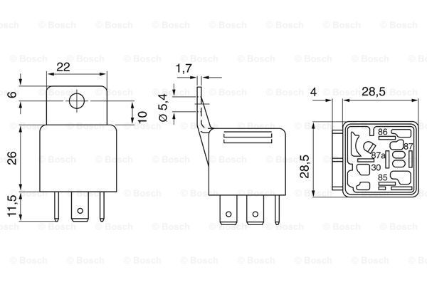 RELAY BOSCH 0332209150 12V 20/30A 5T INVERSOR