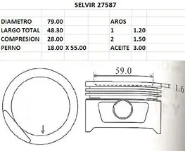PISTONES 79mm GM CORSA 1.6 8V STD EUROSUN