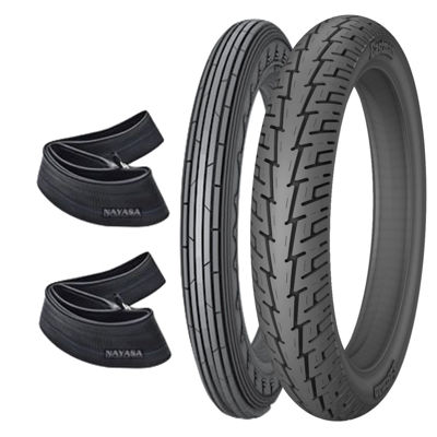 Combo moto 275-18 y 90/90-18 Nayasa EM02 y EY032 C/cámaras