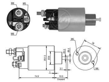 SOLENOIDE MITSUBISHI RE MASTER 1.9/2.5/2.8 12V