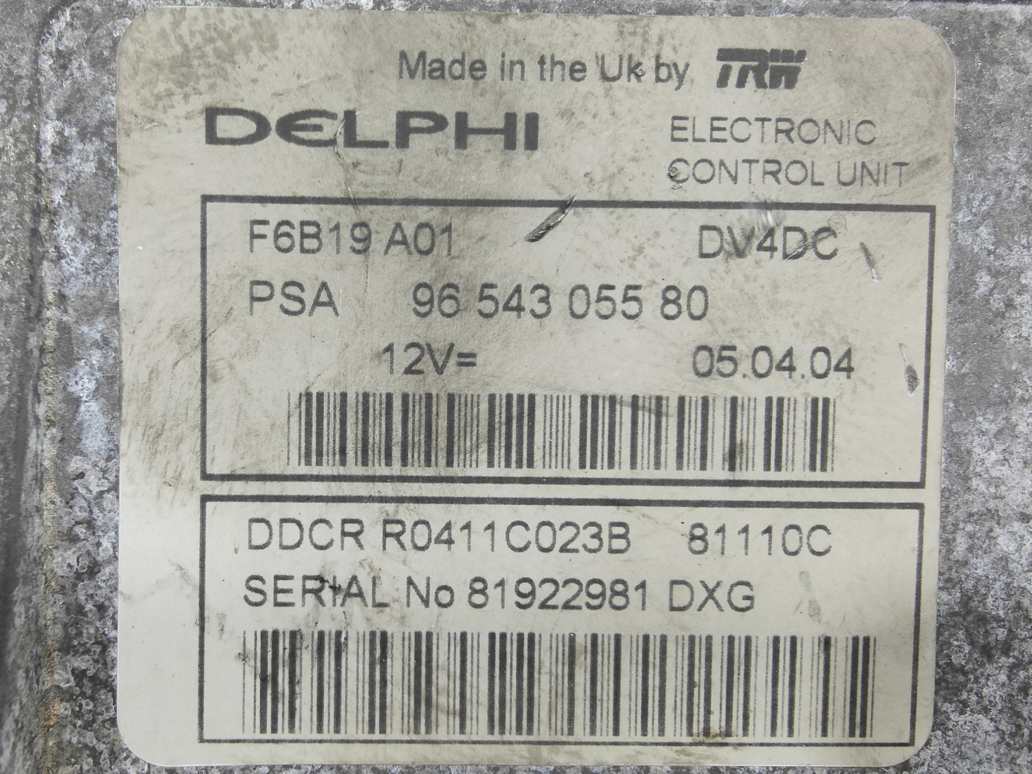 ECU de motor Citroen C3 1.4 HDI 16V 8HY 2005, Ref: 11048-K3C10