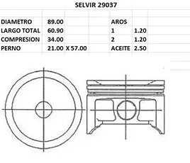 PISTONES 89mm NISSAN 2.4 N STD TIK
