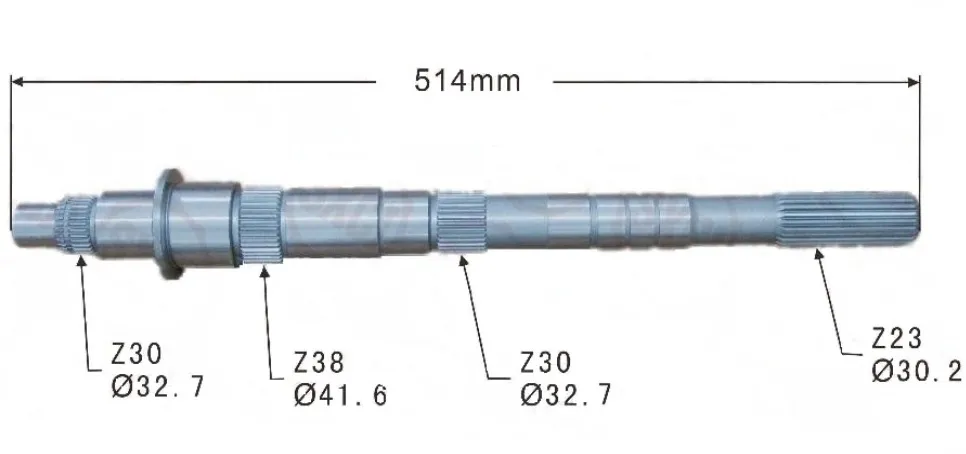 EJE ACANALADO TOYOTA HILUX VIGO 4 X 2 2004-2015