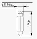 LAMPARA NARVA 17136 24V 5W TUBULAR SV8.5 35X11