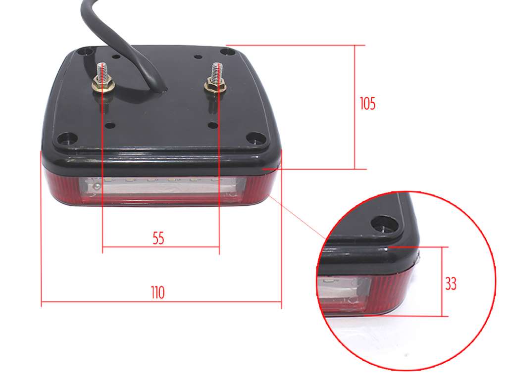Faro Trasero Universal para Tráiler LED 12/24V
