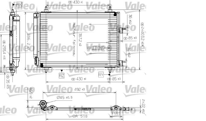 CONDENSADOR AIRE ACONDICIONADO PEUGEOT CITROEN 307 M59 DW8 PICASSO VALEO [VALEO]