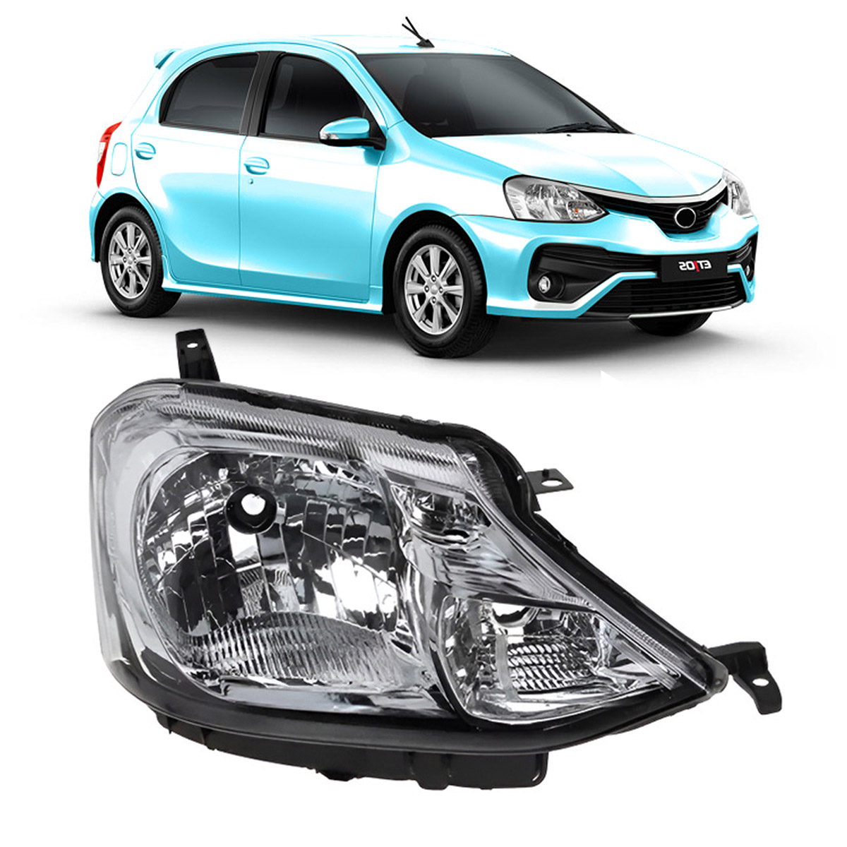 Semioptica Cromada Derecha Toyota Etios 2017 /