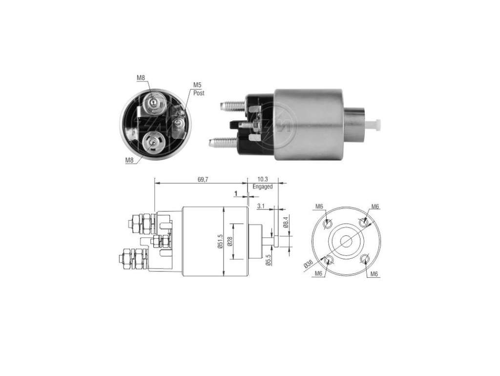 SOLENOIDE MITSUBISHI PE 206/207/208/CI C3/XSARA