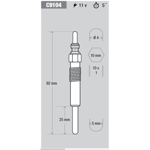 CALENTADOR VW POLO 1.9 SDI SURAN TAXI RENAULT MEGANE 2001... F9Q731 KESSEL COBALTO 92MM