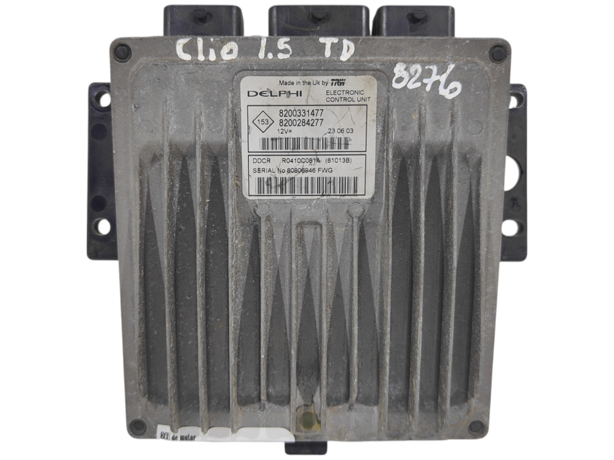 ECU de motor Renault CLIO II 1.5 DCI 65HP , Ref: 10950-K3B9