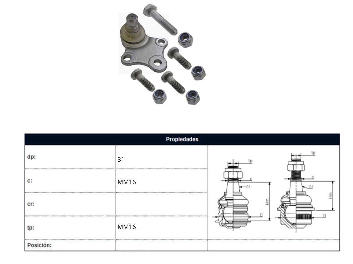 Rotula Del Citroen Xsara/Zx/Xsara Break Peug Partner/306 Sma C52/C81 93-25 Der/Izq