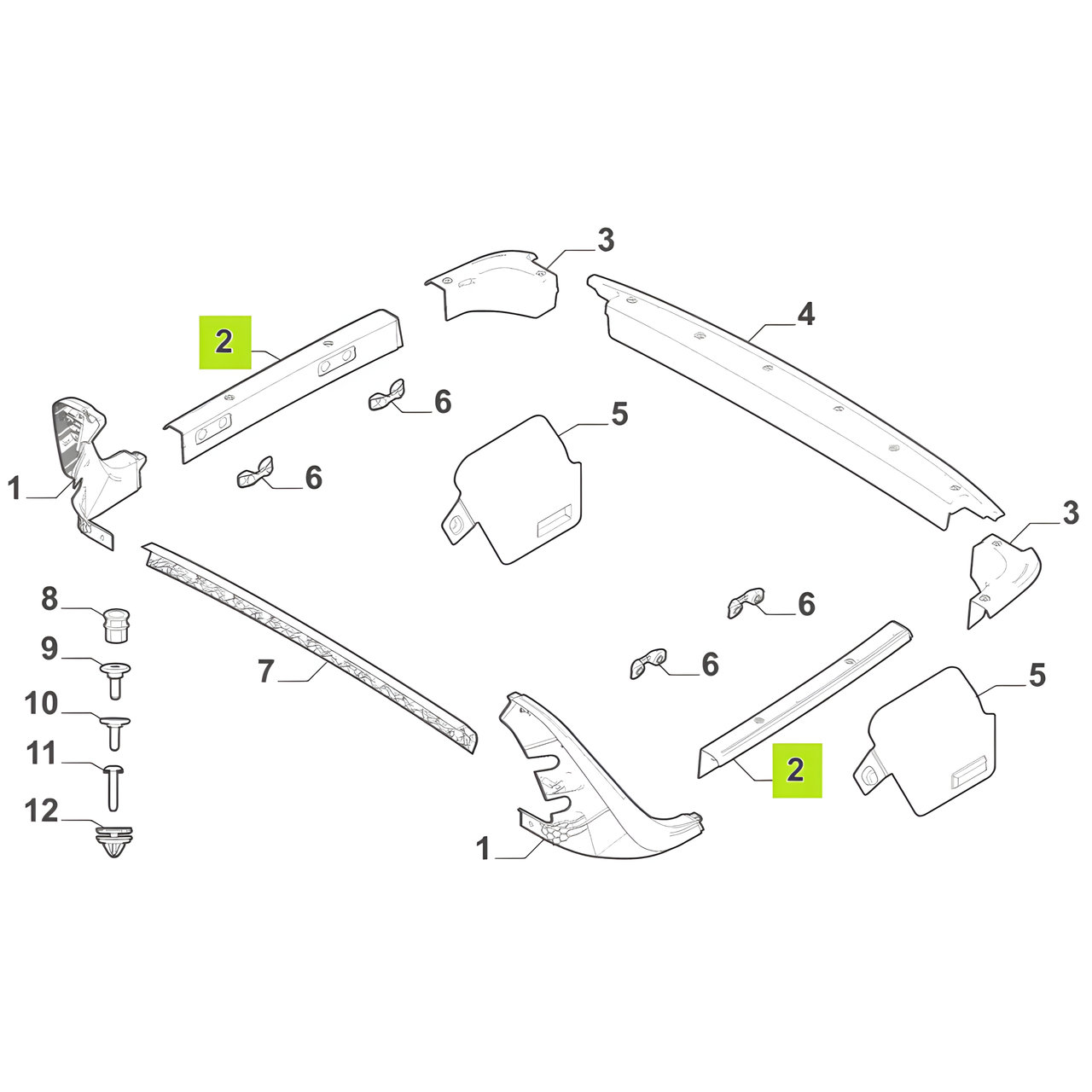 APLIQUE SUPERIOR CAJA DER. (LATERAL CENTRAL) -ORIGINAL