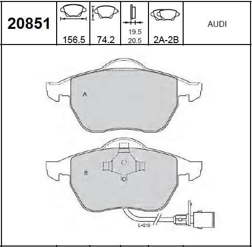 PASTILLAS DEL AUDI A4 05 BREMSI