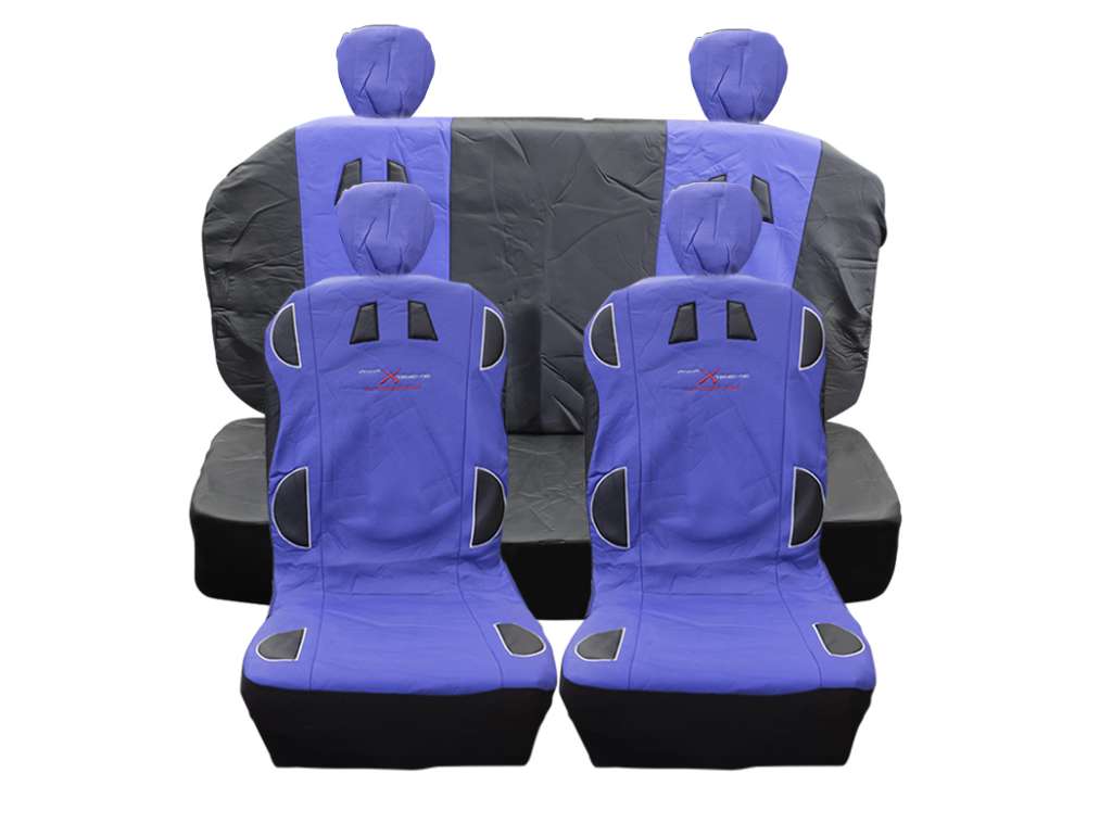 CUBRE ASIENTO UNIV. AZUL/NEGRO COMPLETO NEOPRENO
