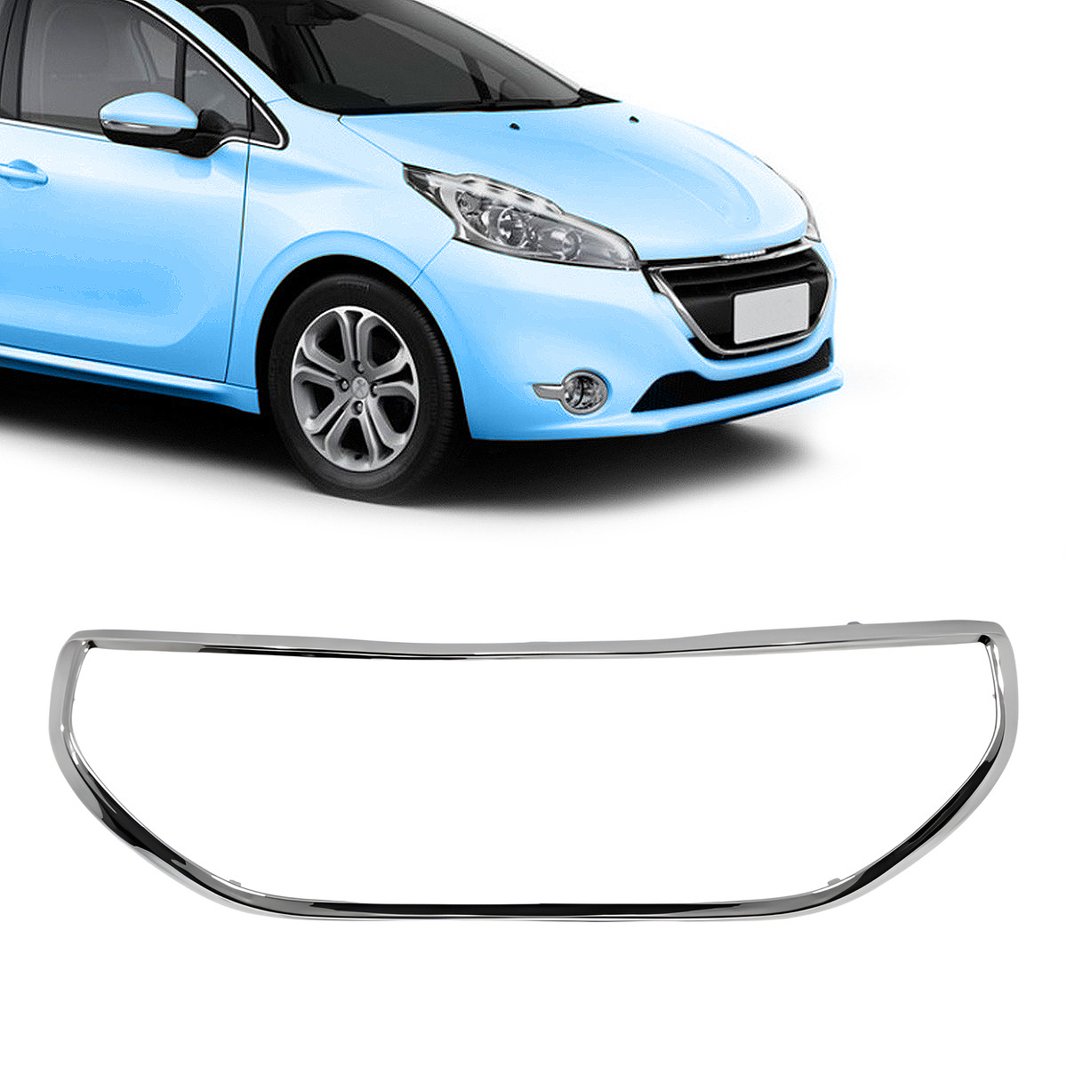 Moldura Marco Cromado de Careta Peugeot 208 2013 2015 Brasil