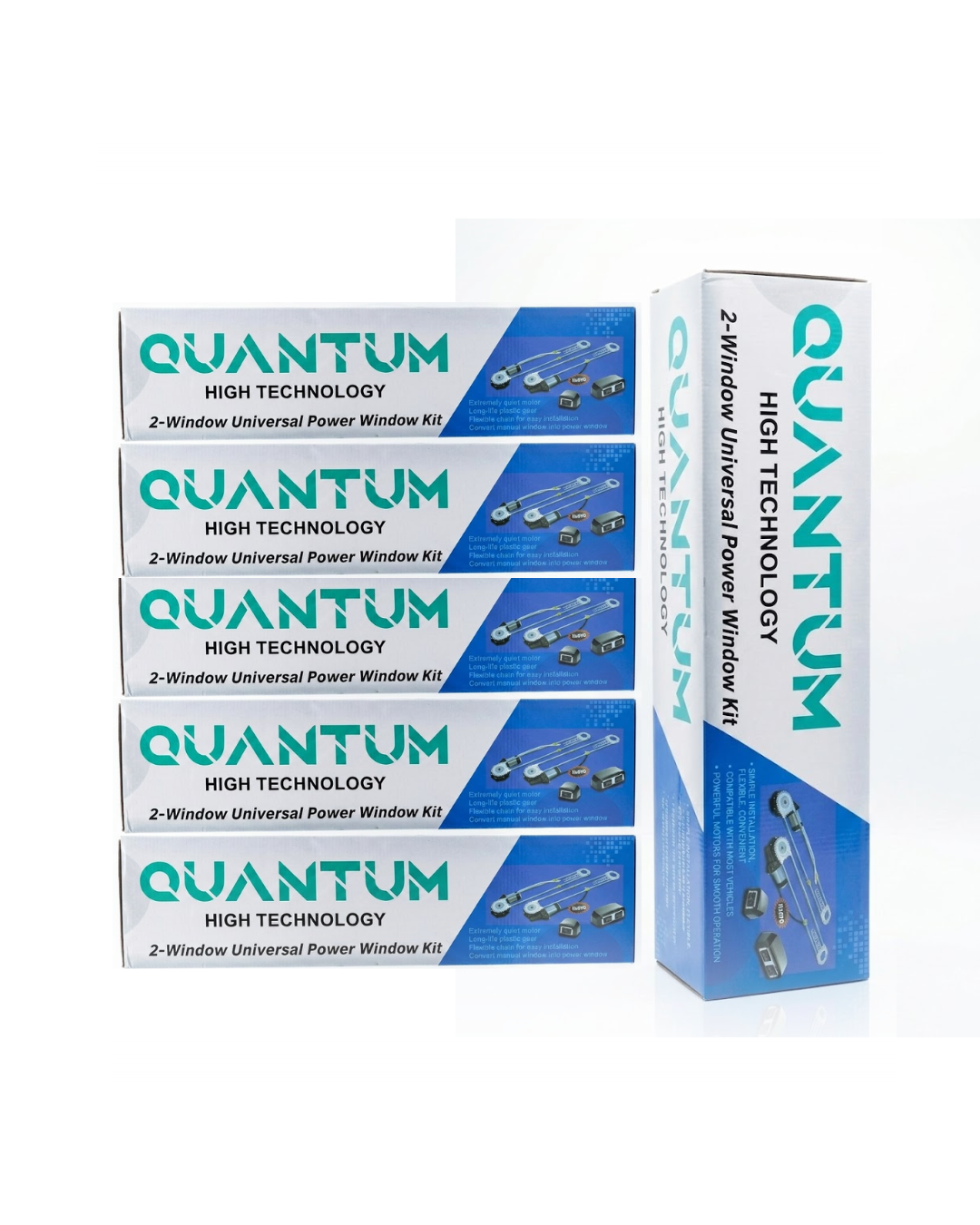 Kit de Alzacristales Eléctricos Universales Quantum – Para 2 Puertas