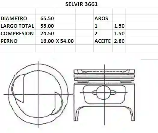 PISTONES 65.50mm SUZUKI S/CARRY STD 4CIL EUROSUN