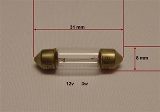 LAMPARA 12V 3W TUBULAR (8.20 X 31) (TRIFA)