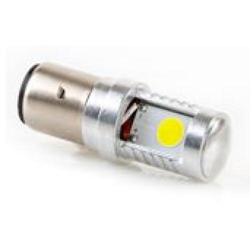 LAMPARA TIPO LED MOTO 12W B35 BA20D DC10-36V 2 POLOS BLANCA STX