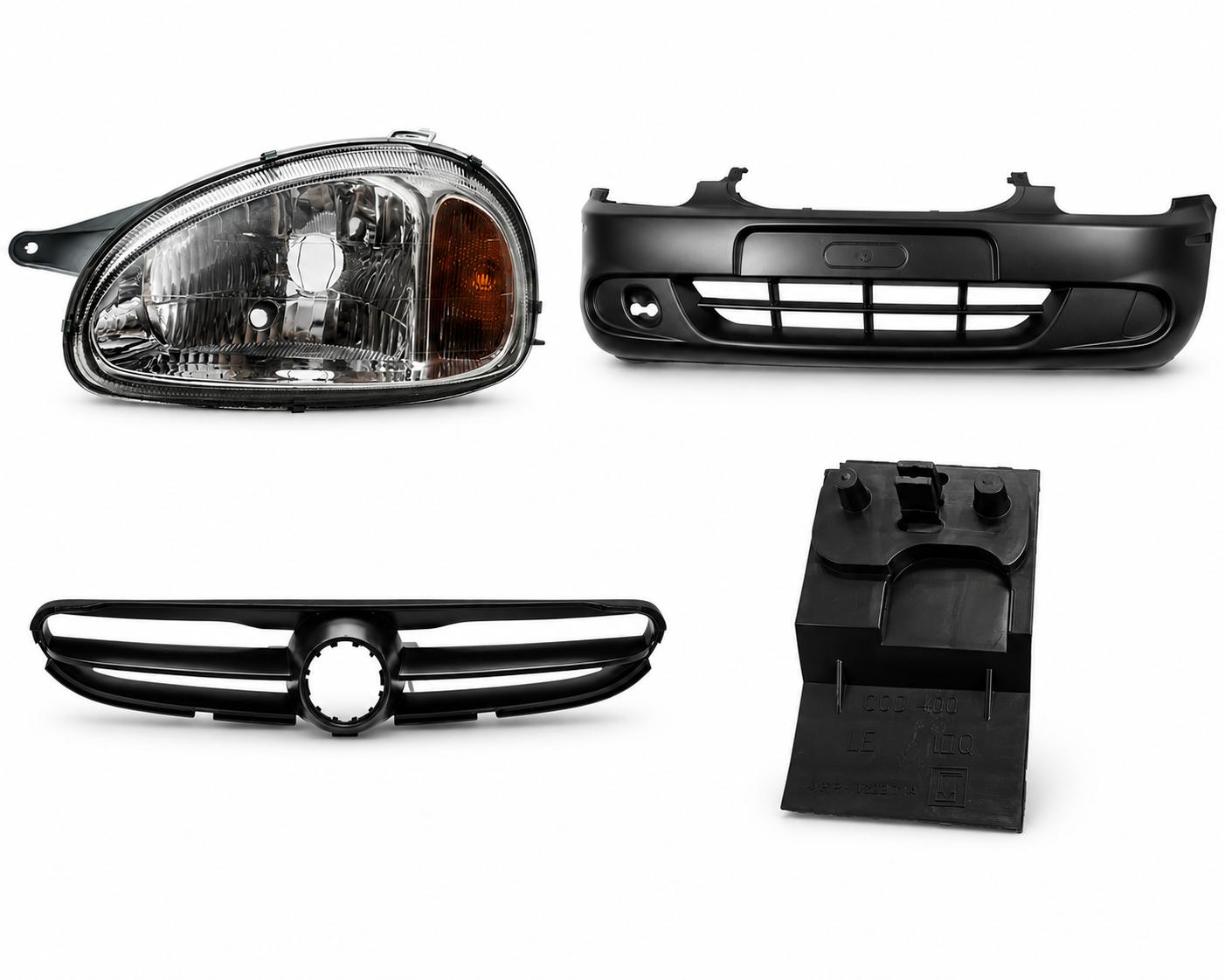 KIT PARAGOLPE, CARETA, GU&Iacute;AS Y SEMIOPTICAS CORSA 2000-08