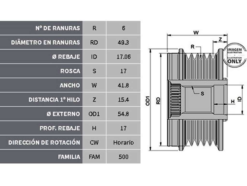 POLEA ALTERNADOR PE 207/308/CI C4 LIBRE