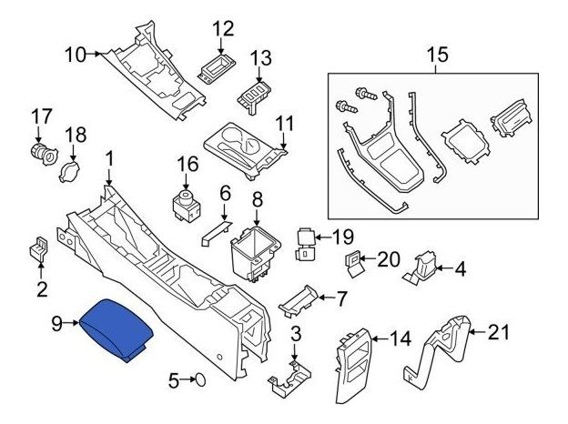 Tapa Consola Nissan Sentra B17 2013 Al 2019