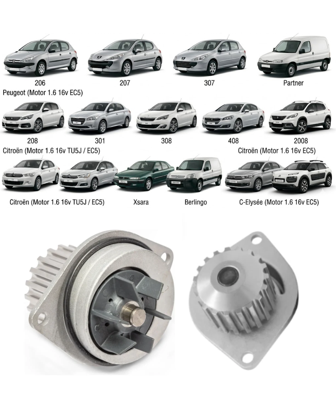 Bomba de Agua VMG – Peugeot & Citroën 1.6 16v (Modelos 2000 a 2022)