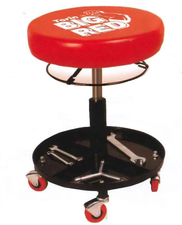 Banqueta neumática con ruedas asiento redondo