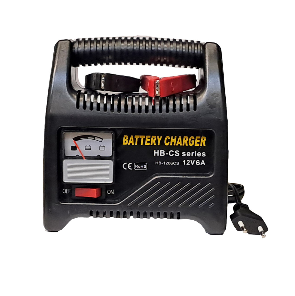 CARGADOR BATERIA - 12V 6AMP CON AMPERIMETRO WESTON
