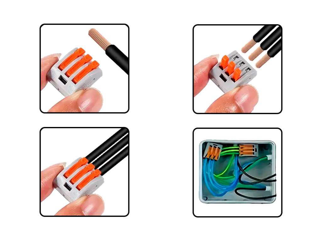 Conector rápido de palanca para cables eléctricos