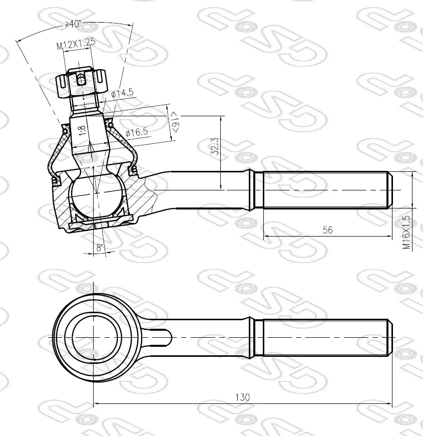 PUNTERO INT IZQ NISSAN D21 (4WD) (15mm) CTR