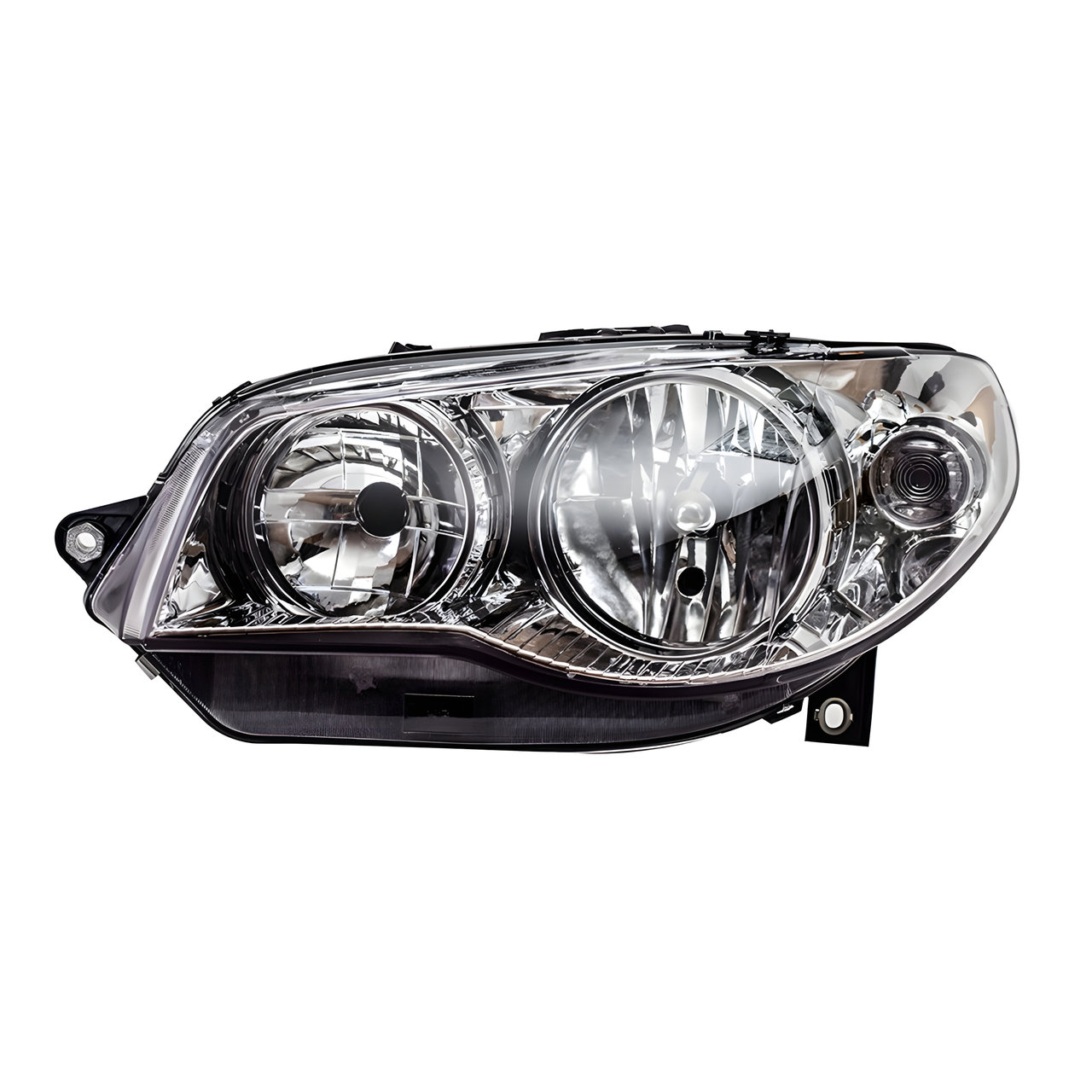 SEMIOPTICA IZQ. FONDO CROMADO ARO CROMADO M/MANUAL (H7/H7) -TYC-