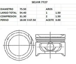 PISTONES  75.50mm HYUNDAI SCOUPE  STD