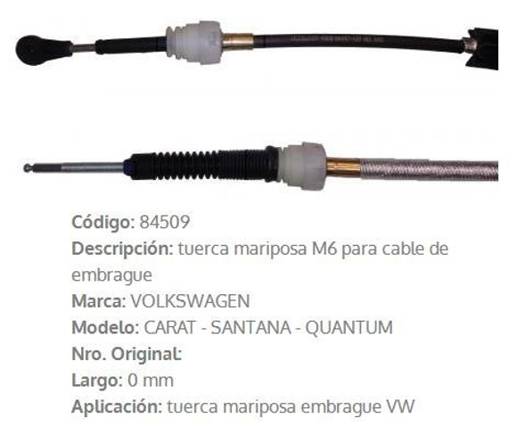 MARIPOSA PARA CABLE EMBRAGUE VW FUSCA/BRASILIA/KOMBI