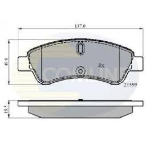 JGO. PASTILLAS FRENO PEUGEOT CITROEN CELYSEE (4=)307 1.6 16V 2.0 16V SIST. BOSCH 2002... COMLINE