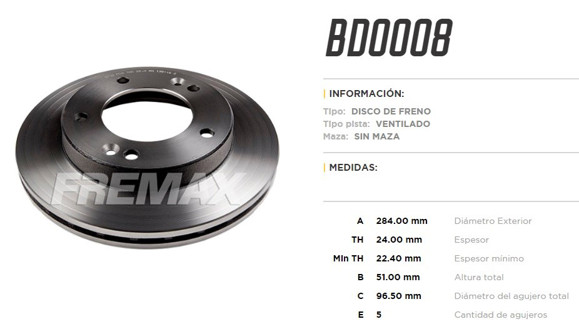 DISCO DE FRENO DELANTERO KIA SPORTAGE 1994-2003
