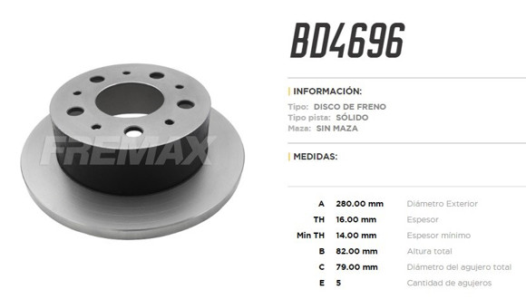 DISCO DE FRENO TRASERO FIAT DUCATO/PEUGEOT BOXER
