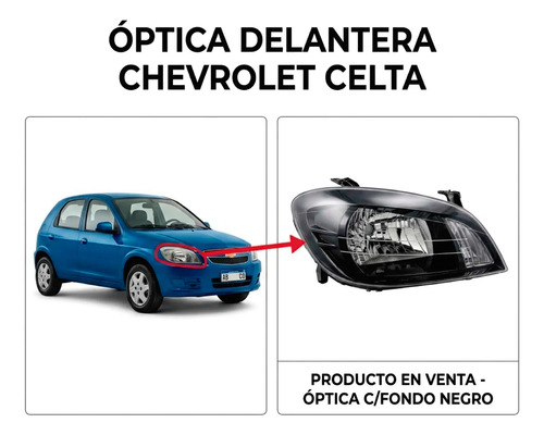 Semioptica Chevrolet Celta Derecha 2007-2014 Fondo Negro