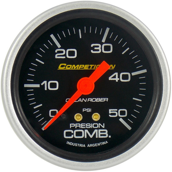MANOMETRO PRESION COMBUSTIBLE ESCALA: 0-50 PSI FONDO NEGRO