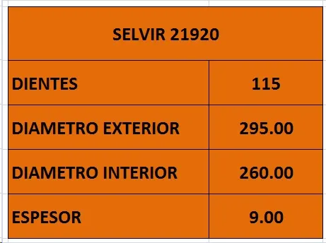 Corona de arranque de 115 dientes