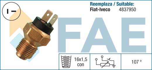 BULBO INTERRUPTOR - TEMP FIAT DUCATO-BOXER CON IVECO LUZ-RELOJ FAE