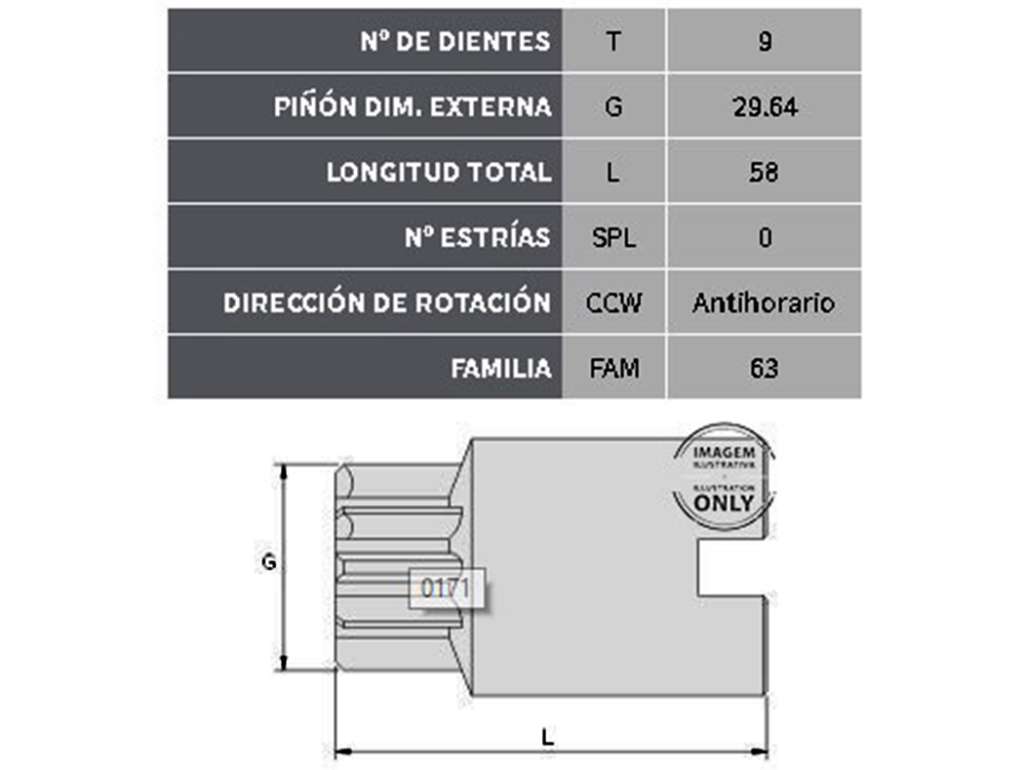 BENDIX LUCAS 9 DIENTES BARRIL
