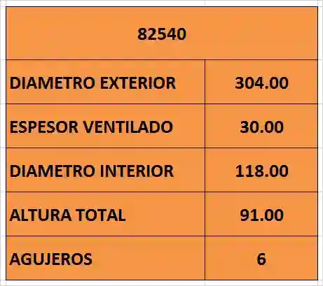 DISCO FRENO 304mm 6 AGUJEROS DEL MB. 709 711