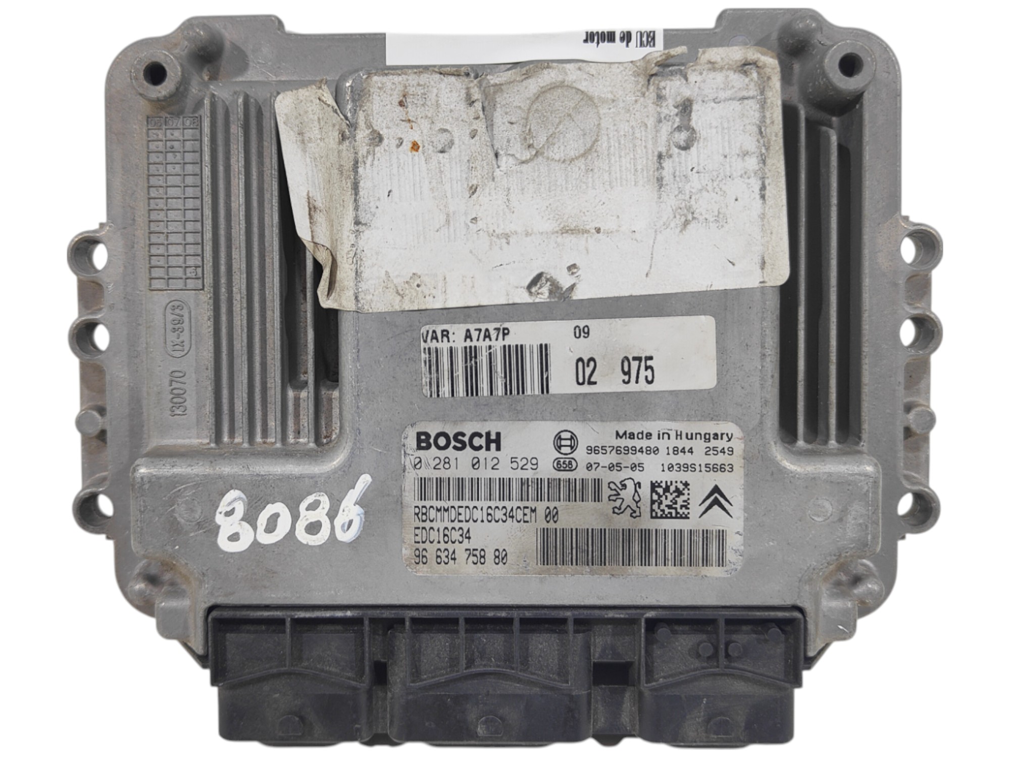ECU de motor Peugeot 207 1.4 HDI , Ref: 8086-K3A7